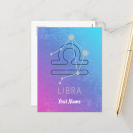 Cartão Postal De Festividades Libra Zodiac - Sinal de Estrela - Constelação do H