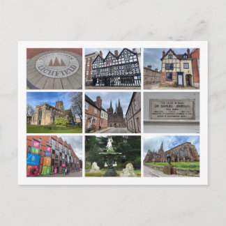 Cartão Postal De Festividades Lichfield Holiday Postcard