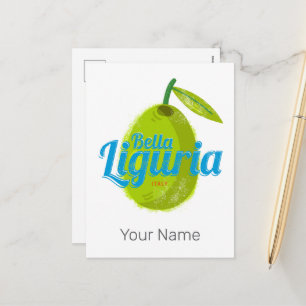 Cartão Postal De Festividades Ligúria Atrás Azeitonas Itália Lembrança Férias An