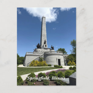 Cartão Postal De Festividades Lincoln Tomb em Springfield, Illinois