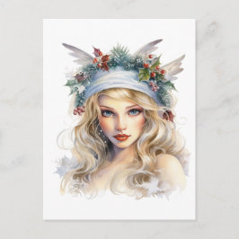 Cartão Postal De Festividades Linda Fada de Natal