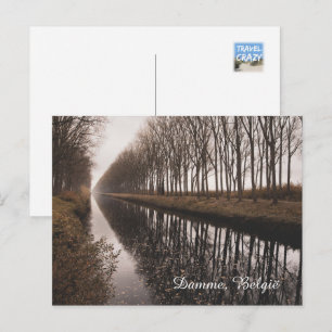Cartão Postal De Festividades Lindo Canal Schipdonk no Outono, Damme