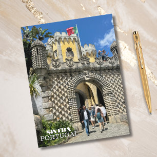 Cartão Postal De Festividades Lindo Castelo Sintra Portugal Fotografia Viagem