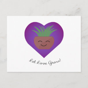 Cartão Postal De Festividades Lindo Deixe o Amor Crescer Aloe