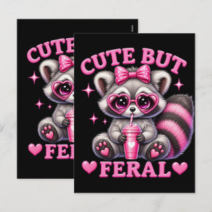 Cartão Postal De Festividades Lindo Mas Feroz Guincho Rosa Engraçado Óculos De S