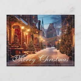 Cartão Postal De Festividades Lindo Motivo de Natal Aconchegante numa Antiga Cid