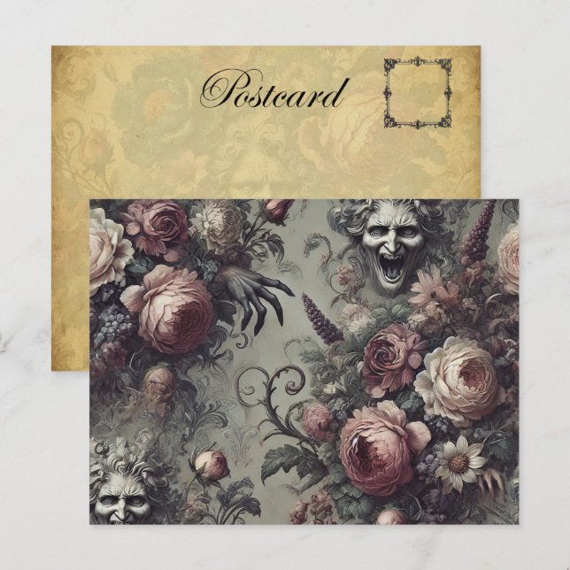 Cartão Postal De Festividades Linhas de Ria - Floral Gótico (Frente/Verso)