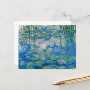 Cartão Postal De Festividades Lírios de Claude Monet