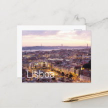 Lisboa Portugal Sunset Skyline Cityscape Souvenir