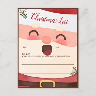 Cartão Postal De Festividades Lista De Natal De papais noeis Para Crianças