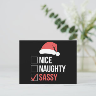 Cartão Postal De Festividades Lista de Natal Maliciosa e Sedutora 