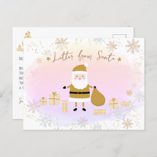 Cartão Postal De Festividades Lista Dourada de Papais noeis, Carta de Papais noe