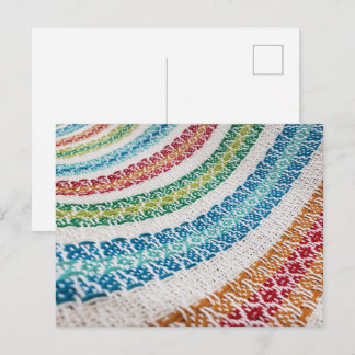 Cartão Postal De Festividades Listras Coloridas Tecido Tecido