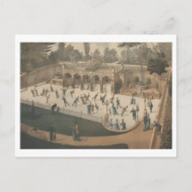 Litografia de Patinação no Gelo da Era Vitoriana