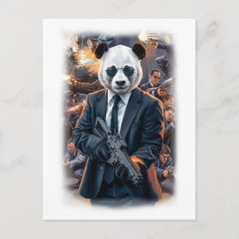 Cartão Postal De Festividades Live Action Panda Hero Movie on a White