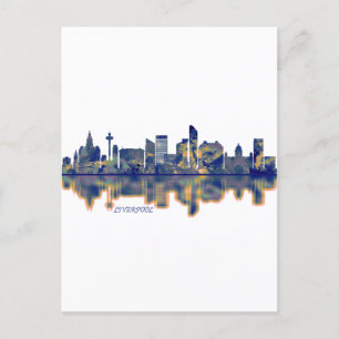 Cartão Postal De Festividades Liverpool Skyline