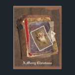 Cartão Postal De Festividades Livros do papai noel do Velho Mundo, Feliz Natal<br><div class="desc">Infelizmente, eu não consegui permanecer acima e encontrar Papai Noel em meu primeiro Natal. Mas, a cara velho deixou-me uma imagem dsi mesmo e alguns livros e um mapa para ler! Talvez quer-me tomar sobre no próximo ano para Rudolph? O St. Nick saiu-me de um mapa do mundo, embora fosse...</div>