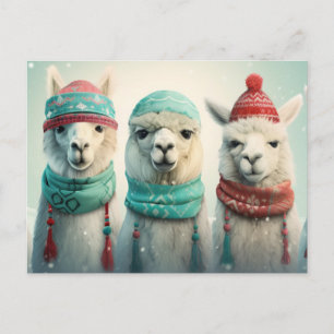 Cartão Postal De Festividades Llamas de inverno