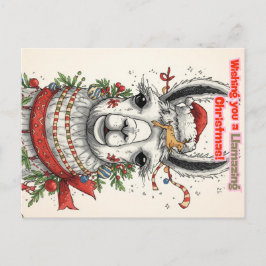 Cartão Postal De Festividades LLamazing Christmas Llama Holiday Postcard