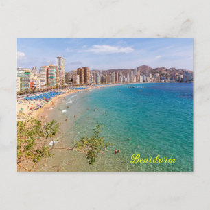 Cartão Postal De Festividades Llevant Beach, Benidorm, Costa Blanca, Espanha