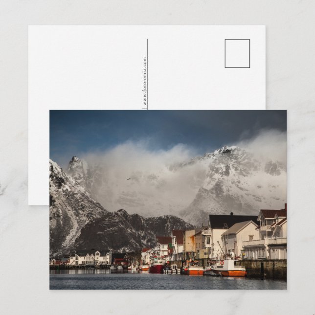 Cartão Postal De Festividades Lofoten Henningsvaer (Frente/Verso)