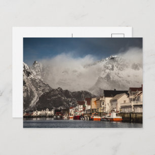 Cartão Postal De Festividades Lofoten Henningsvaer