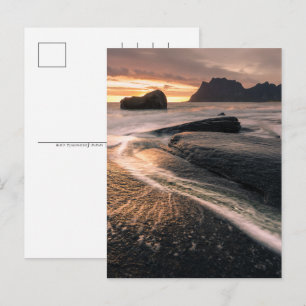 Cartão Postal De Festividades Lofoten Islands Norway