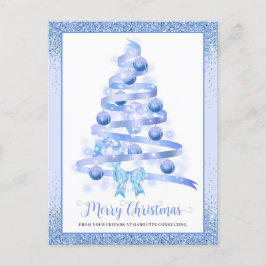 Cartão Postal De Festividades Logotipo corporativo da árvore de Natal Merry