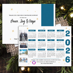 Cartão Postal De Festividades Logotipo corporativo do calendário 2026 para a emp