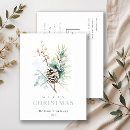 Cartão Postal De Festividades Logotipo Corporativo do Pinha de Natal 