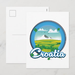 Cartão Postal De Festividades logotipo da Croácia Travel