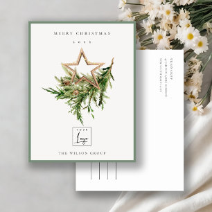 Cartão Postal De Festividades Logotipo da fauna do pinheiro de ornamentação Feli