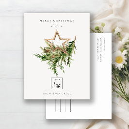 Cartão Postal De Festividades Logotipo da fauna do pinheiro de ornamentação Feli