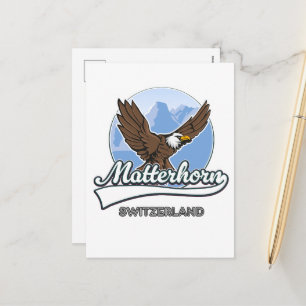 Cartão Postal De Festividades Logotipo da viagem da Suiça Matterhorn