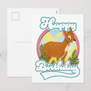 Cartão Postal De Festividades Logotipo de Aniversário Feliz