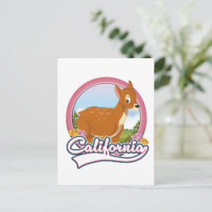 Cartão Postal De Festividades logotipo de férias de veado da Califórnia