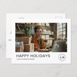 Cartão Postal De Festividades Logotipo de foto minimalista do Natal de business