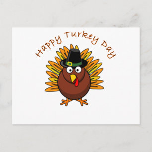 Cartão Postal De Festividades Logotipo de Turquia do dia de acção de graças d