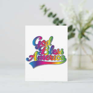 Cartão Postal De Festividades logotipo do God Bless America Rainbow