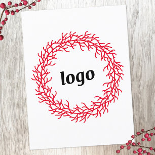 Cartão Postal De Festividades Logotipo do Red Wreath