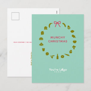 Cartão Postal De Festividades Logotipo Personalizado Cartão de Natal de Empresa