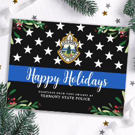 Cartão Postal De Festividades Logotipo Personalizado do Departamento de Polícia
