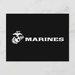 Cartão Postal De Festividades Logotipo USMC - Branco