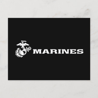 Cartão Postal De Festividades Logotipo USMC - Branco