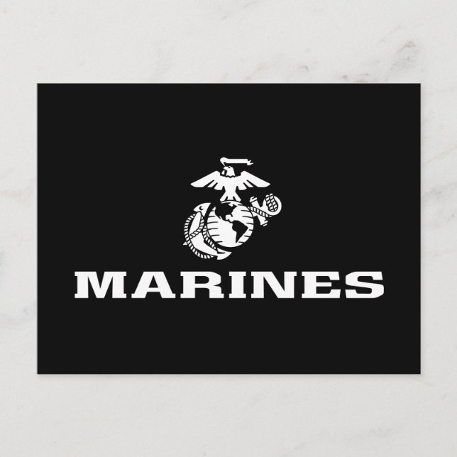 Cartão Postal De Festividades Logotipo USMC empilhado - Branco (Frente)