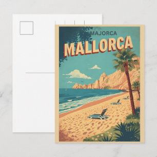Cartão Postal De Festividades Loja de artigos antigos da praia de Mallorca Espan