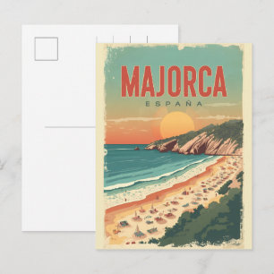Cartão Postal De Festividades Lojas de artigos antigos de Maiorca praia Espanha 