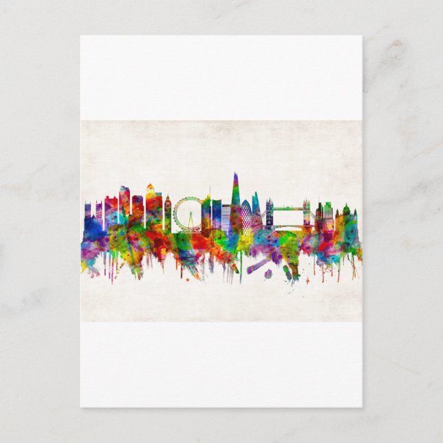 Cartão Postal De Festividades London England Skyline (Frente)