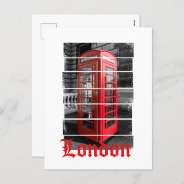 Cartão Postal De Festividades London Phone Box Vintage Souvenir