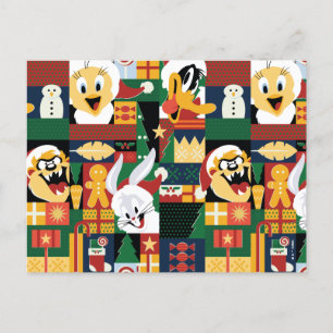 Cartão Postal De Festividades LOONEY TUNES™Padrão de Bloco de Férias